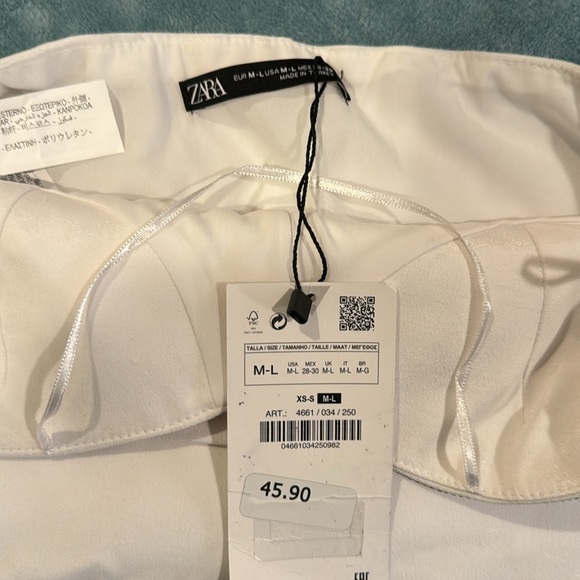 Zara white bustier crop top with crystals - Picture 4 of 10